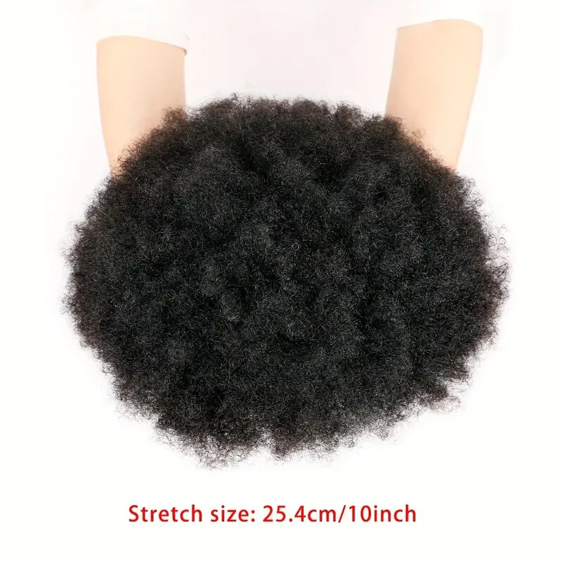 Clip in Human Afro Puff Drawstring Ponytail Bun Scrunchie Updo Chignon Hairpiece