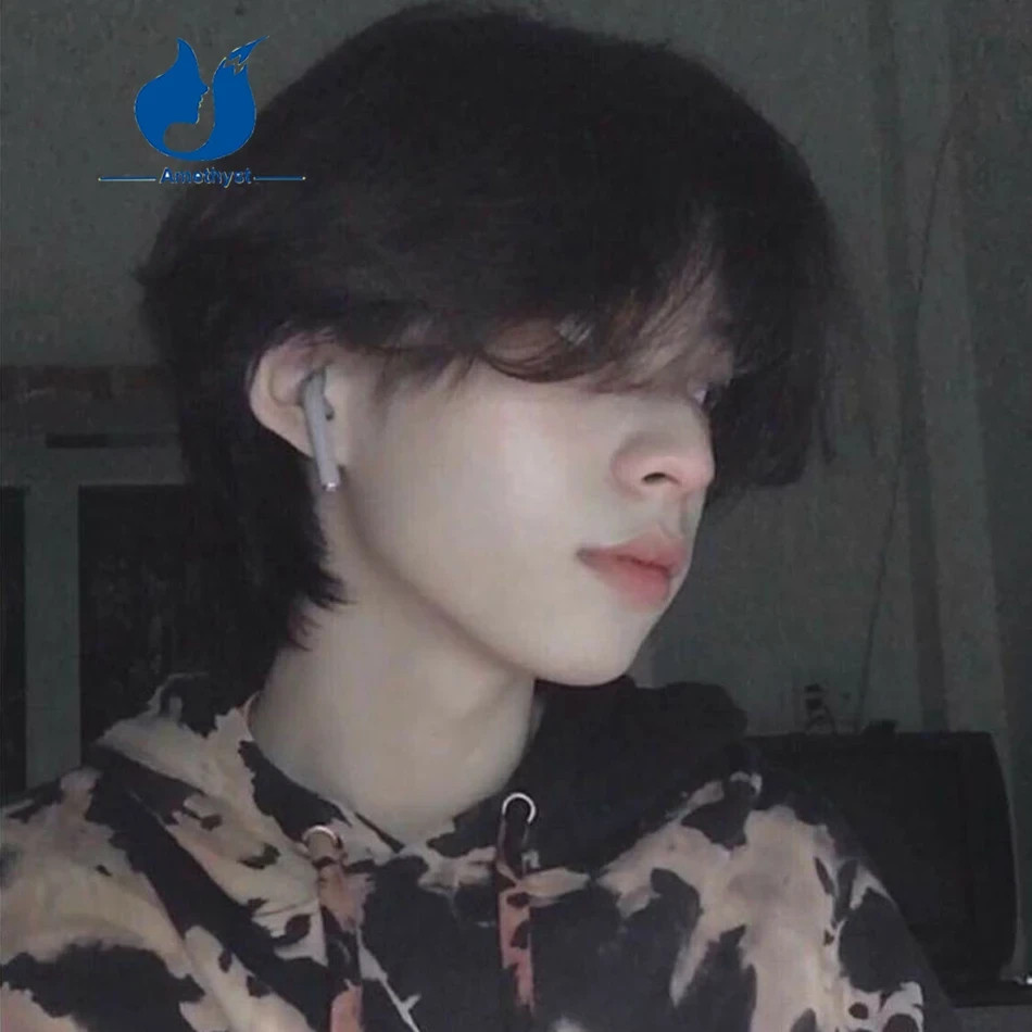 Wolf Cut Wig for Men Layered Human Hair 13×6 Lace Front Wig Short Pixie Cut Bob