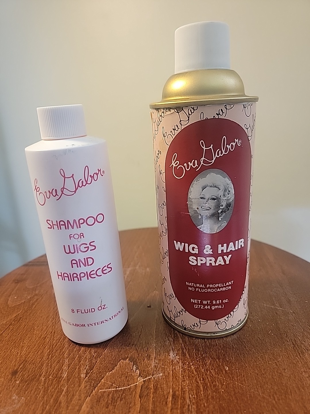 Vintage Eva Gabor Shampoo and Wig & Hair Spray Used Condition 1/2 Full & WIG CAP