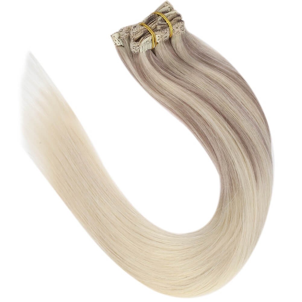 Sunny Hair CLIP-IN 22″ Dark Gold to Light Blonde Human Hair Extensions CP NORDIC