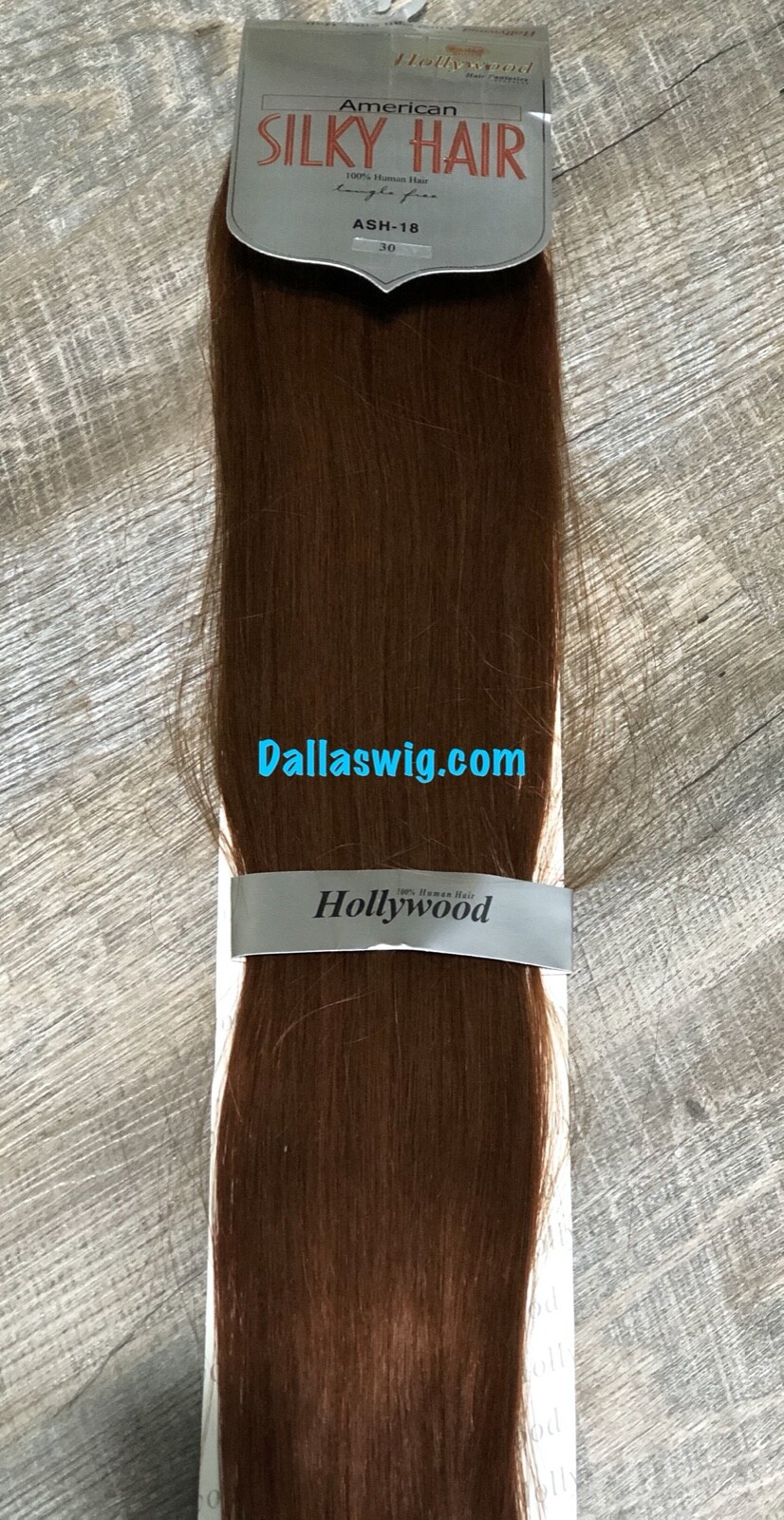 100% Human Hollywood American Silky Hair 18″ #30 Auburn Color Weaving ONE Pack