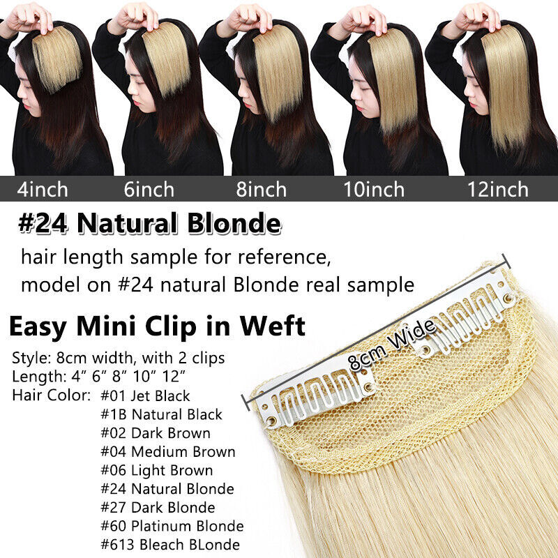 Fluffy Mini Hair Pad Human Hair Clip In Hair Extensions Invisible Side Hairpiece