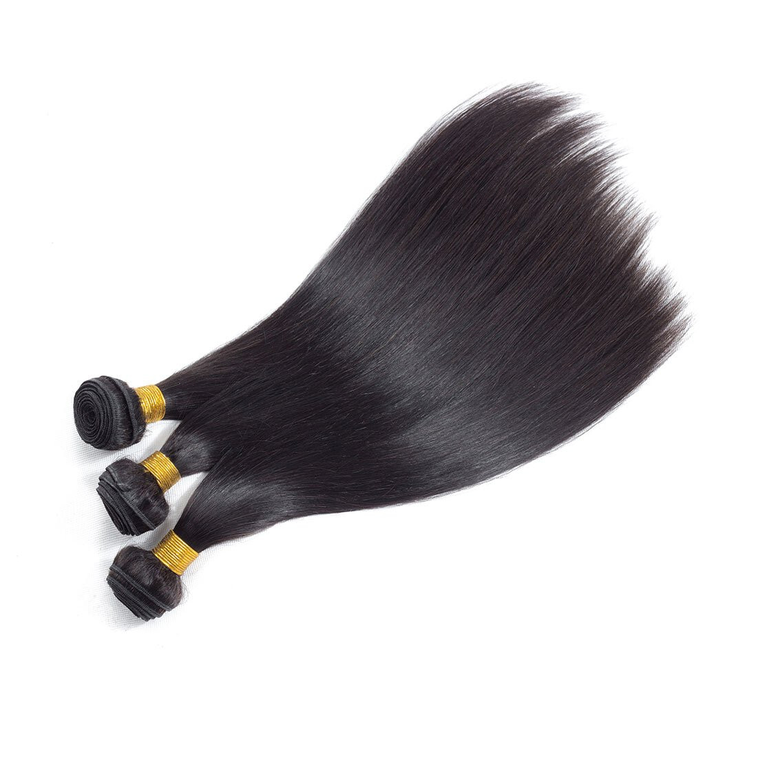 1B Straight Bundles Yaki Hair 3 bundle deal 10 12 18 Inch weave black synthetic