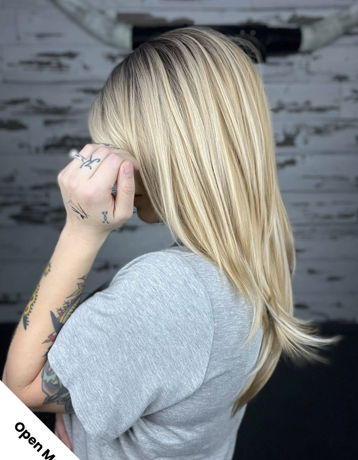 Hard Front Rebel Gypsy Heat Safe Synthetic Blonde Rooted Wig NWT