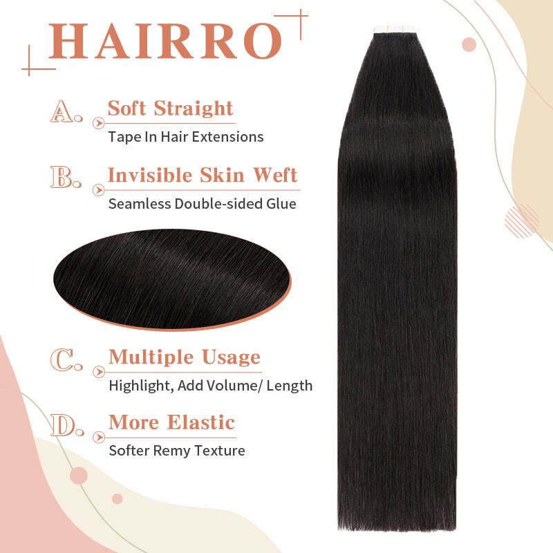 9A Tape In Double Drawn 100% Real Remy Human Hair Extensions Seamless Skin Wefts