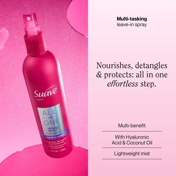 Suave All In One Magic Mist Leave-In Spray, Detangles, Hydrates, Controls Frizz,