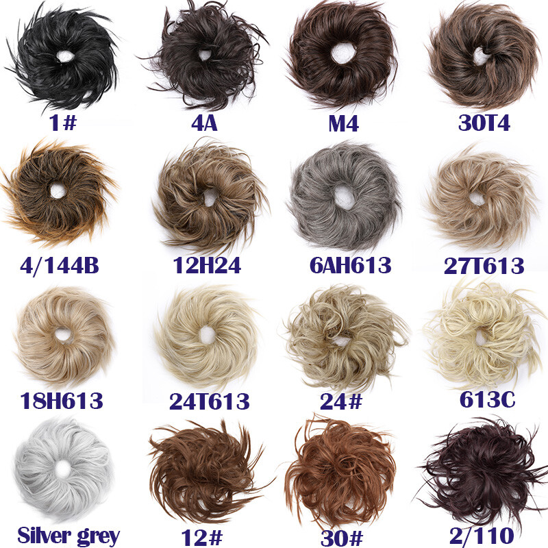 THICK X-LARGE Messy Bun Hair Piece Scrunchie Updo Wrap as Human Hair Extensions