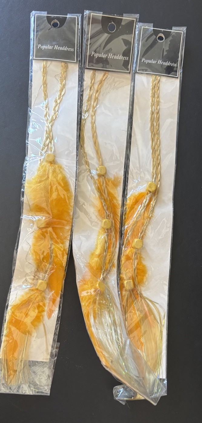 NEW SYNTHETIC FEATHER HAIR EXTENSION Yellow Blonde 15″ LONG