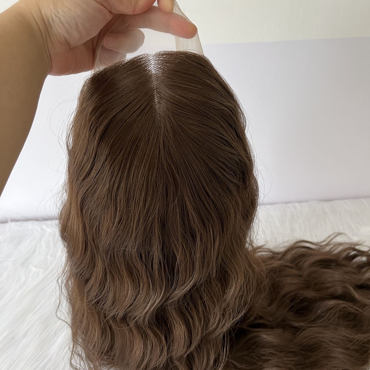 Soft HD Lace Front Wig Long Wavy Brown Synthetic Hair Heat Resistant