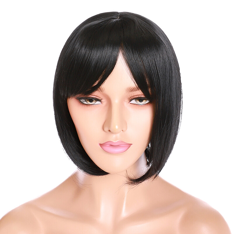 Ladies Party Cosplay Casual Wigs Women’s Short Straight Hair Bob Wigs With Bangs