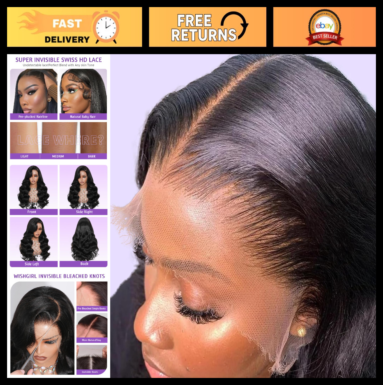 30 Inch Body Wave Lace Front Wig – 13×4 Full Frontal, Ultra-Thin HD Lace, Pre-Pl