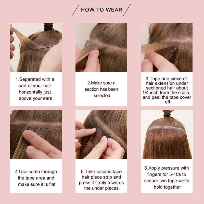 Invisible Thick Tape In Real Remy Human Hair Extensions Skin Weft Full Head 150G