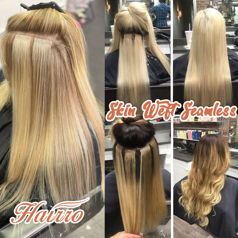 8A Tape In Extensions, 100% Real Remy Soft Human Hair Hairpiece Skin Weft 18Inch