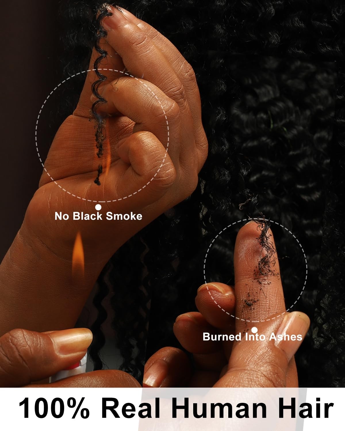 Human Crochet Hair Burmese Curly 40g, PreSeparated Knotless Crochet Human Hai…
