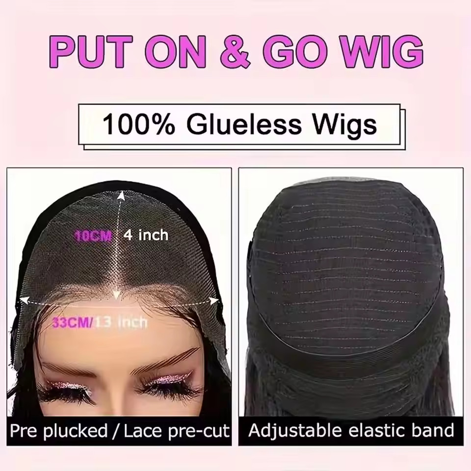 Glueless Wig Body Wave Human Hair Wigs Pre Cut 13×6 HD Lace Frontal Wigs Curly