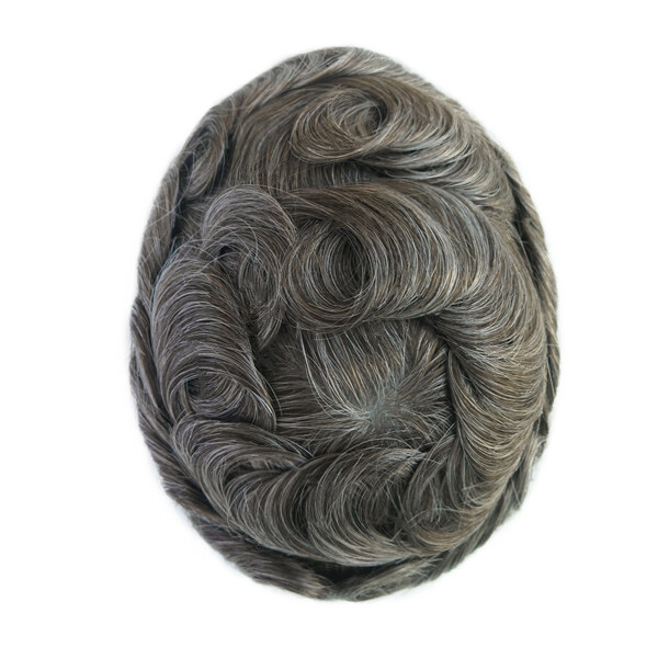 Mens Thin Skin V Looped Human Hair Replecement 8-10mm System Hairpieces #440