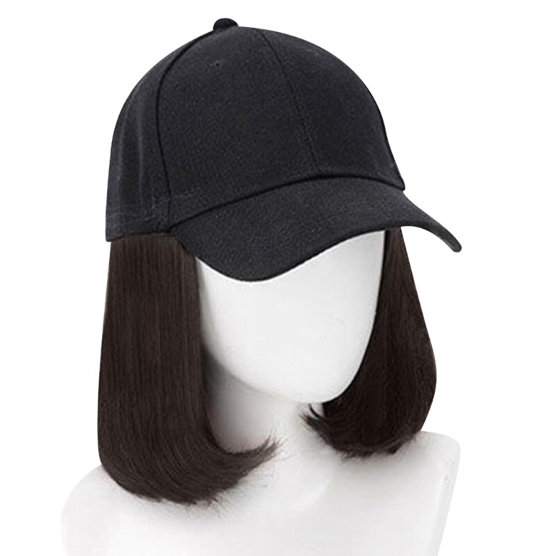 Cancers Patients Baseball Hat with Long Hair Wigs Synthetic Hat for Women Casual