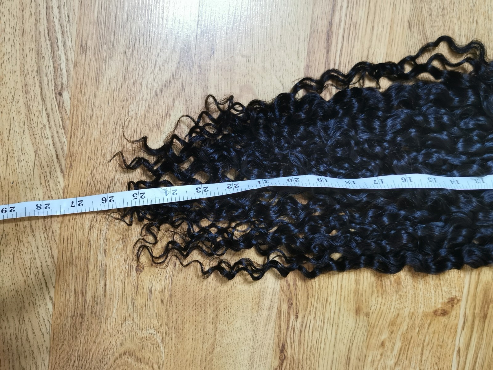 Custom High Quality Sexy Deep Curly 26” Virgin Human Hair Wig 1B