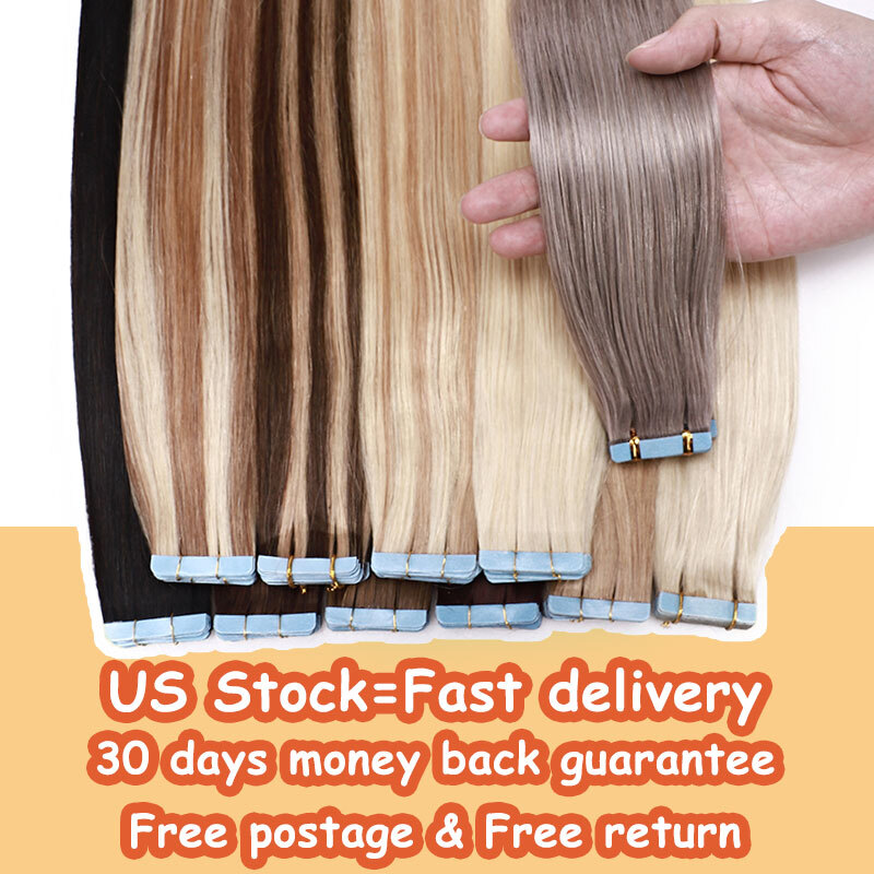 Thick 200g 80pcs Tape In Remy Human Hair Extensions Skin Weft FULL HEAD Ombre S