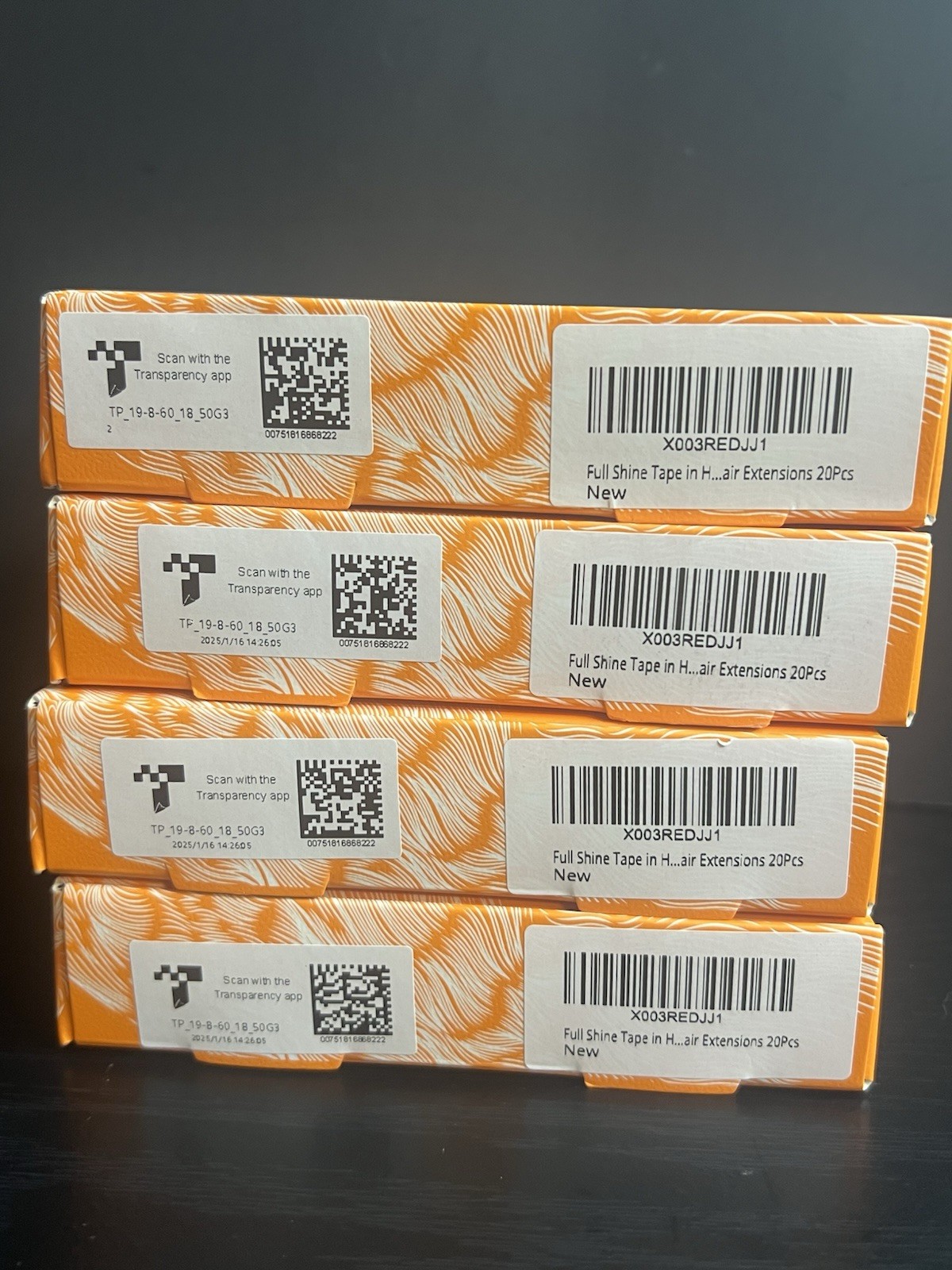 4x FULL SHINE 18 INCH (4 PACKS / 80 PIECES) TAPE-IN HUMAN HAIR EXTENSIONS