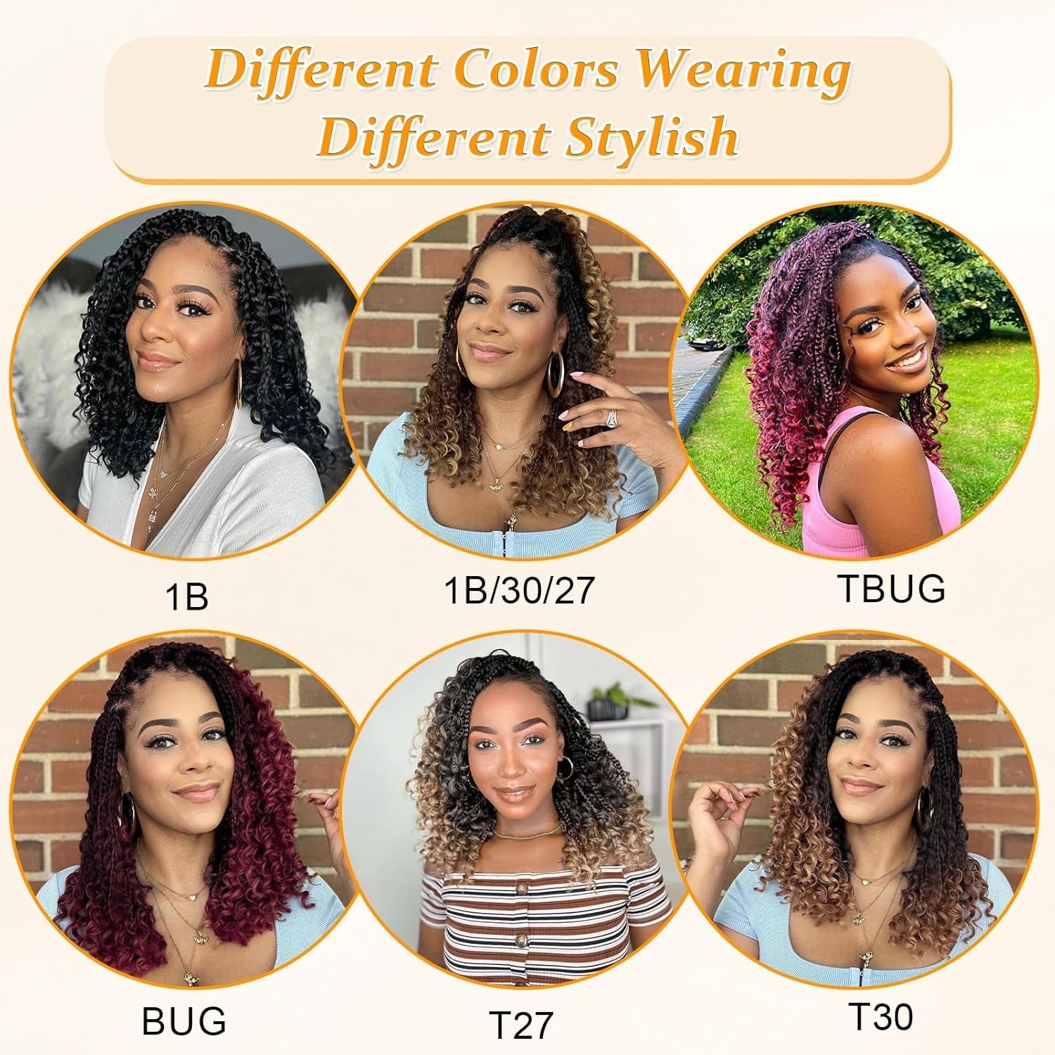 14 Inch Goddess Box Braids Crochet Hair Curly Ends 9 Packs Pre Looped Boho Cr…