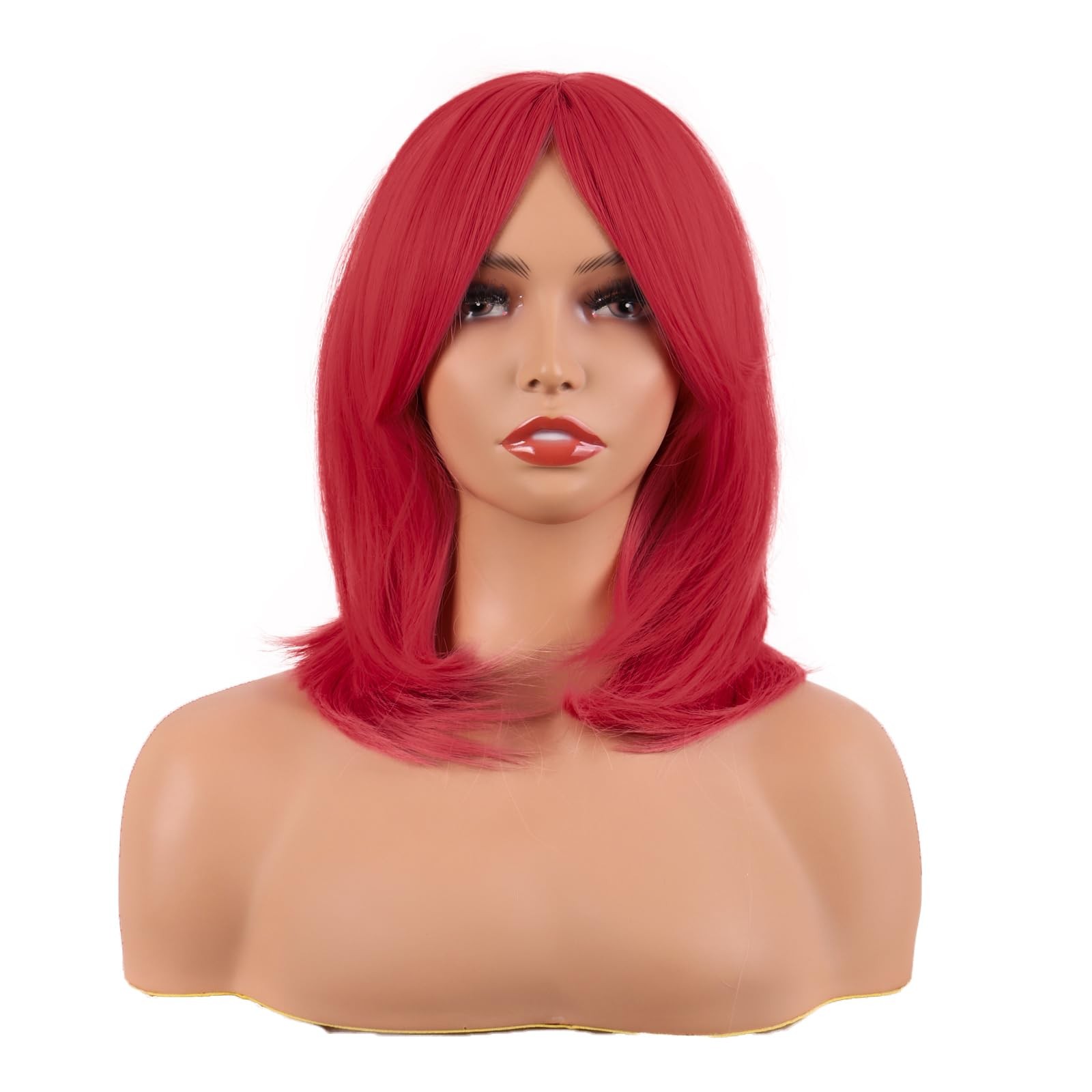 18 Inch/45 cm Layered Bangs Straight Synthetic Fiber Shoulder Length Hair Dai…