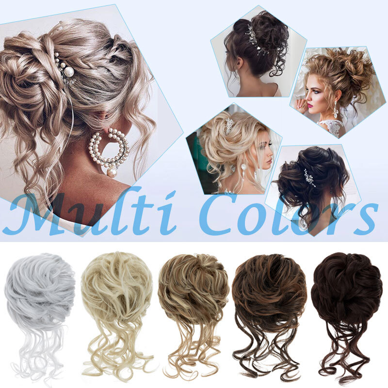Jaw Claw Clip Large Messy Bun Scrunchie Hair Piece False Updo Hair Extensions US