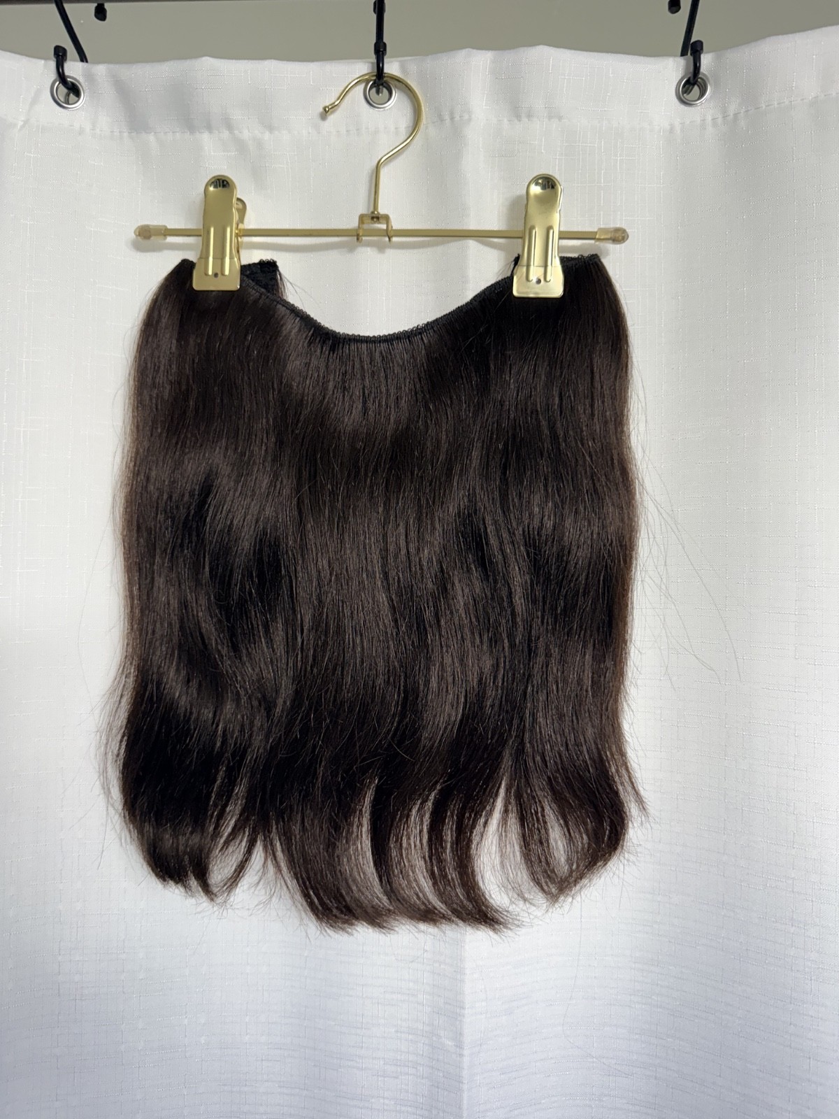 Hidden Crown Halo Hair Extension 12” Real Human Hair Dark Brown 1B