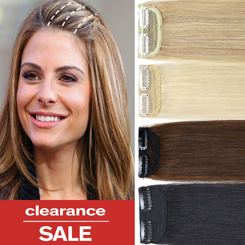 CLEARANCE Short Mini Clip In 100% Remy Human Hair Extensions Short Hairpad Thick