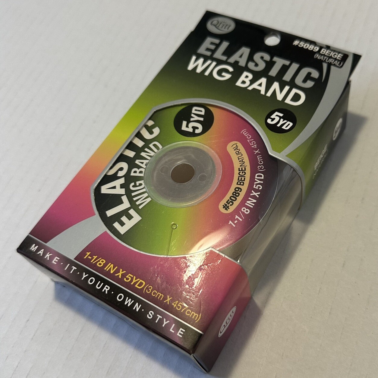 Qfitt Elastic Wig Band 5089 Beige Natural 5 Yard Roll New In Box