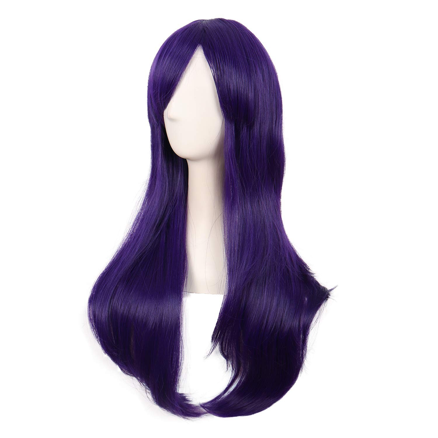 Women’s Adjustable 28 Inch Dark Purple Curly Hair Wig for Cosplay & Style