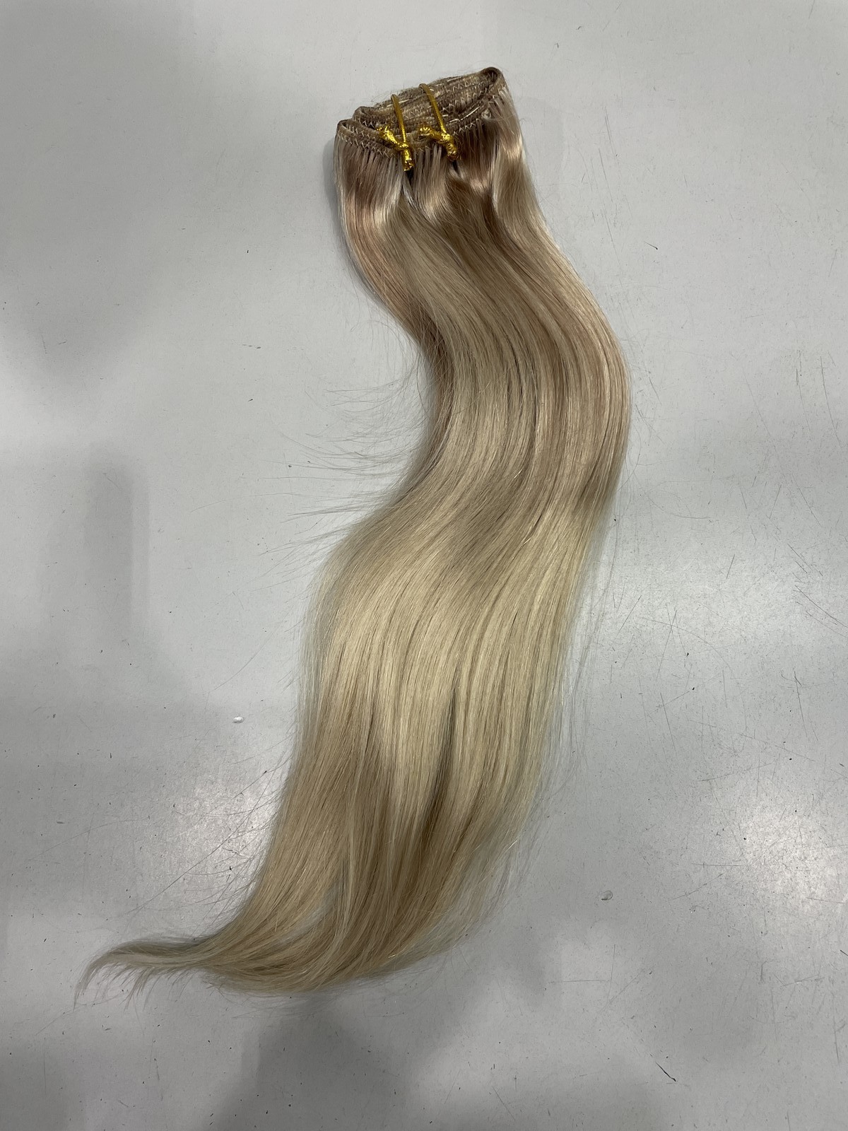 Easyouth Blonde With Highlights Human Hair Clip-In Extensions 7pcs, 14″