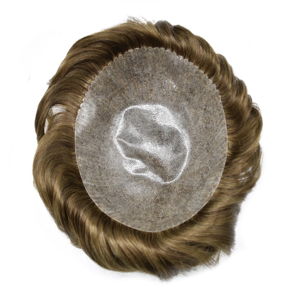 Mens Toupee Hairpiece Injected Full Poly Skin PU Hair System Replacement 6X9 Wig