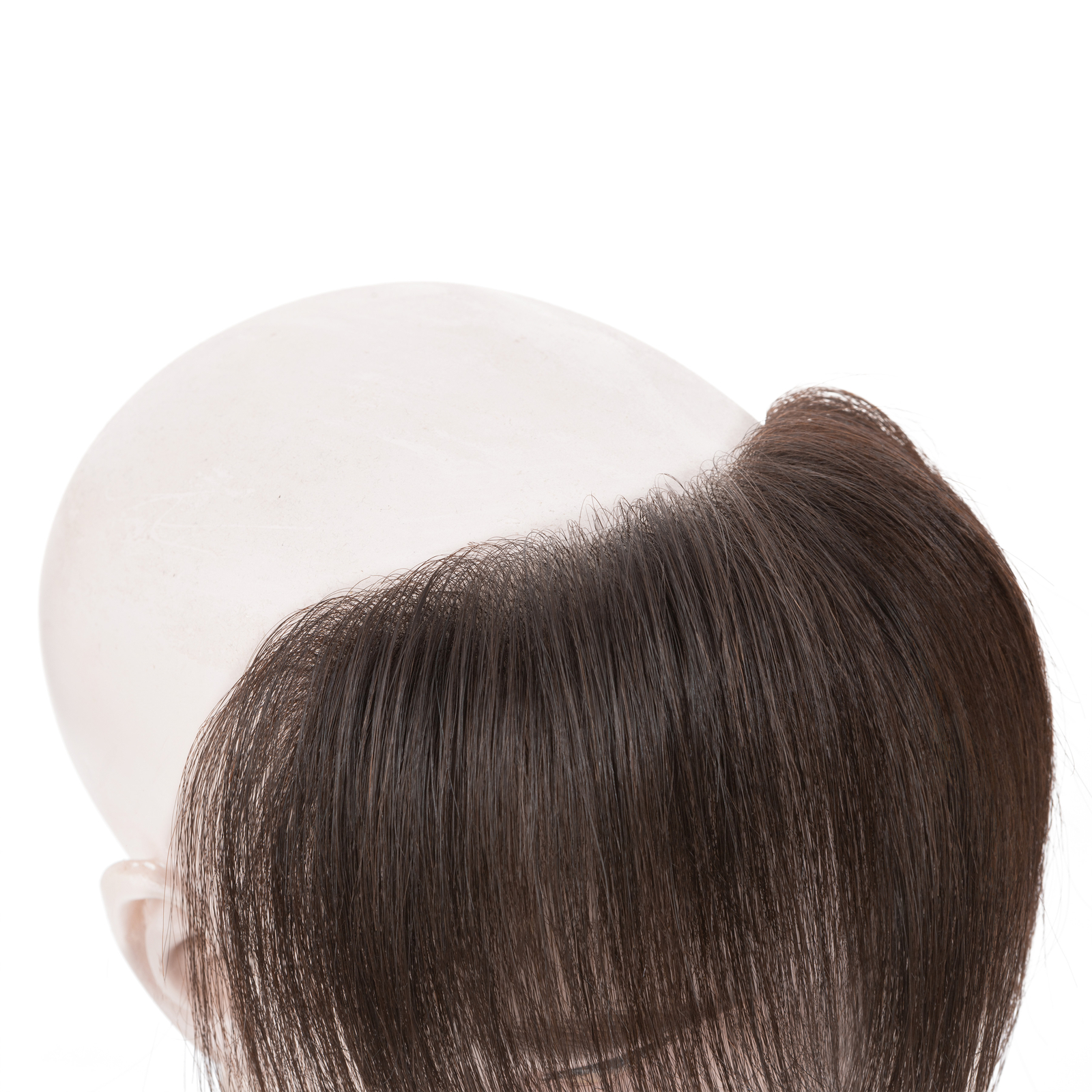 Mens Toupee Human Hair Replacement System V-loop Super Thin PU Skin Hairpiece US