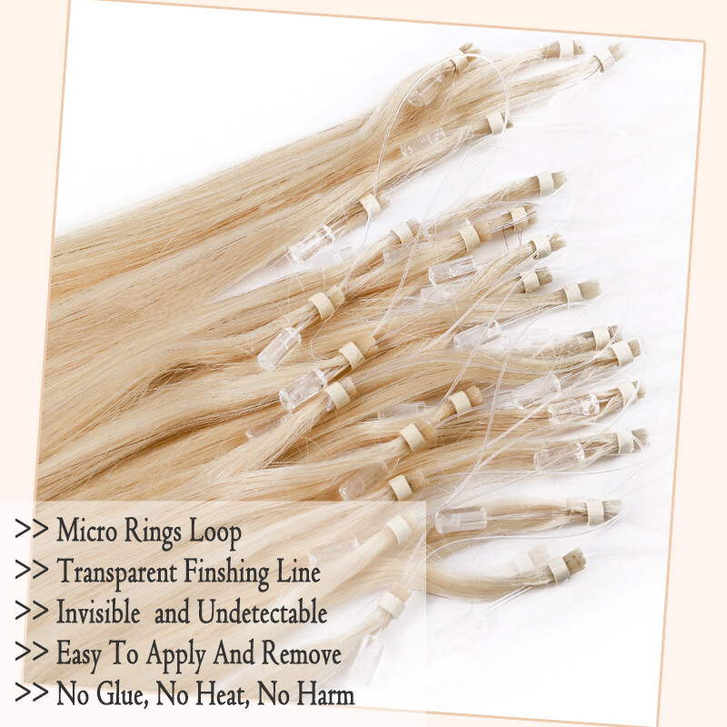 150g Real Thick Micro Ring Human Hair Extensions Loop Microlink Beads Tip 0.5/1g