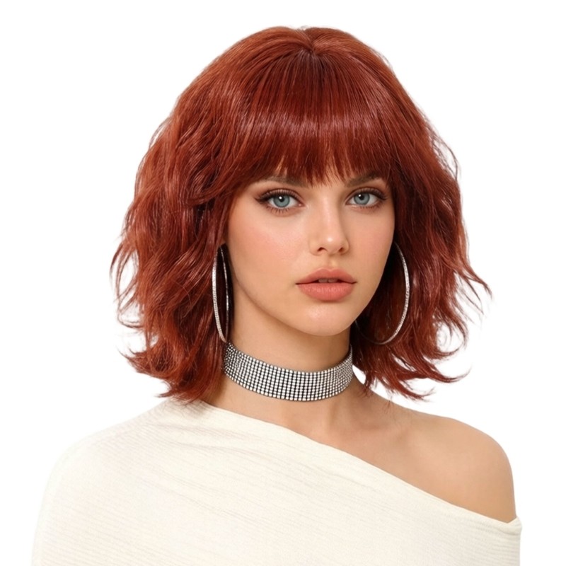Realistic Synthetic Bob Wigs With Adjustable Straps Secure And Comfortable Wear