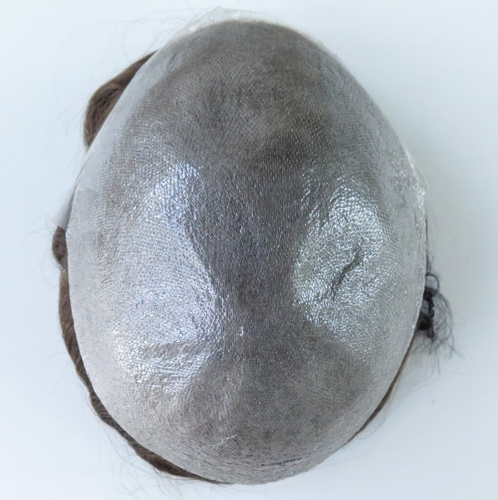 Natural Mens Human Hair Replacement System Thin Skin V-Loop Toupee Hairpiece #5