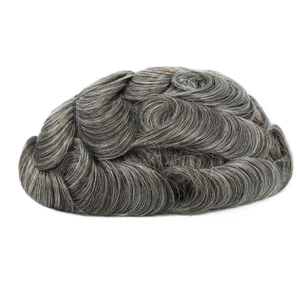 Mens Toupee Human Hair Replacement System Ultra 0.03mm Thin Skin Hairpieces #350