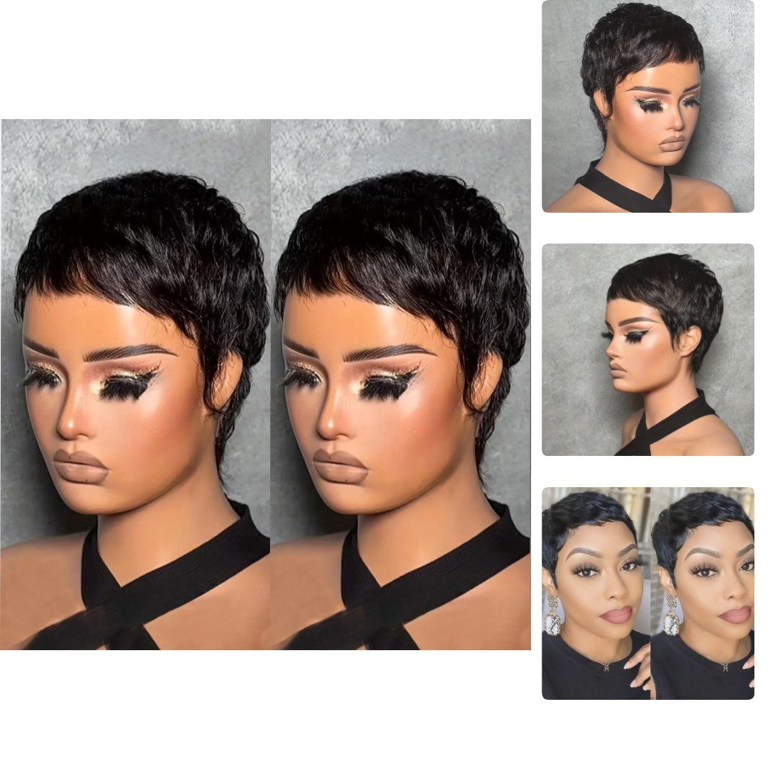 Elegant Pixie Cut Wig for Black Women – Lightweight Glueless Human Hair