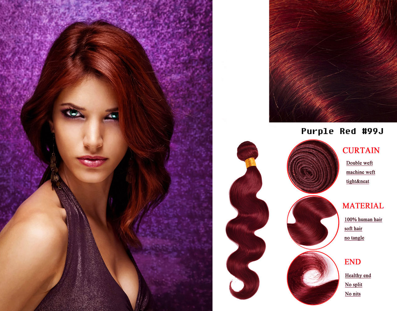 Body Wave 100% Unprocessed Virgin Peruvian/Malaysian Human Hair 1 or 3 bundles
