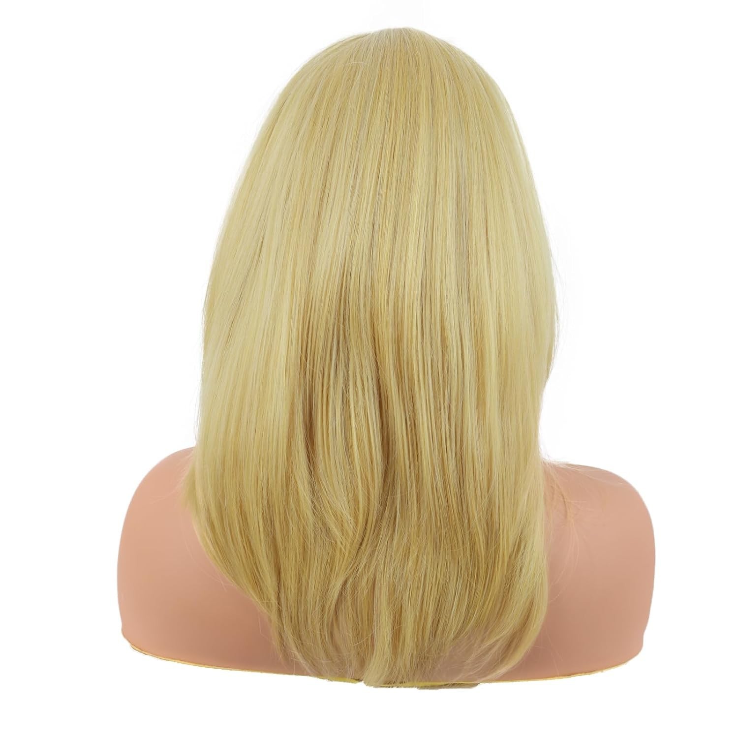 18 Inch Heat Resistant Layered Bangs Wig in Modern Mixed Blonde – Daily Use