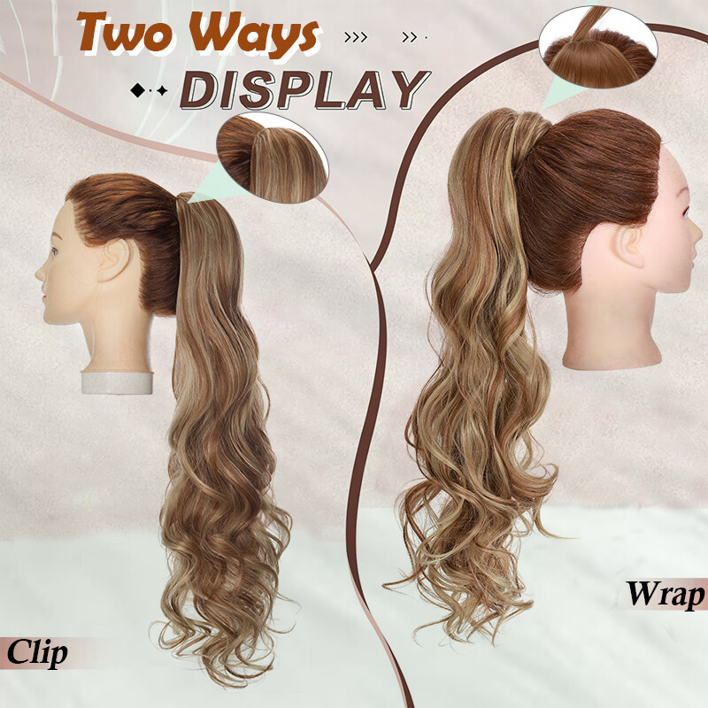 Long Braids Ponytail Drawstring Straight Body Wave Hair Extension Real As Human