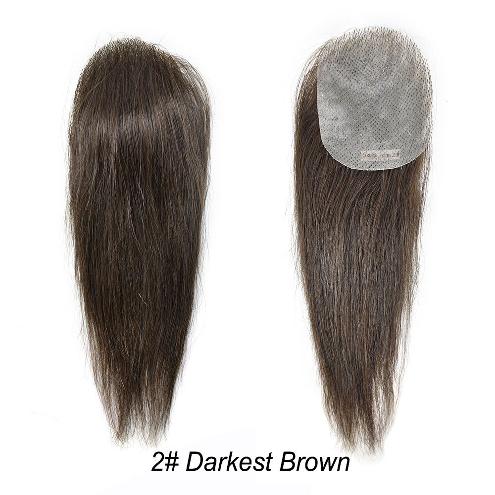 Invisible Women Topper Full Poly Human Hair Top Piece Skin Pu Toupee 6″-16″ US