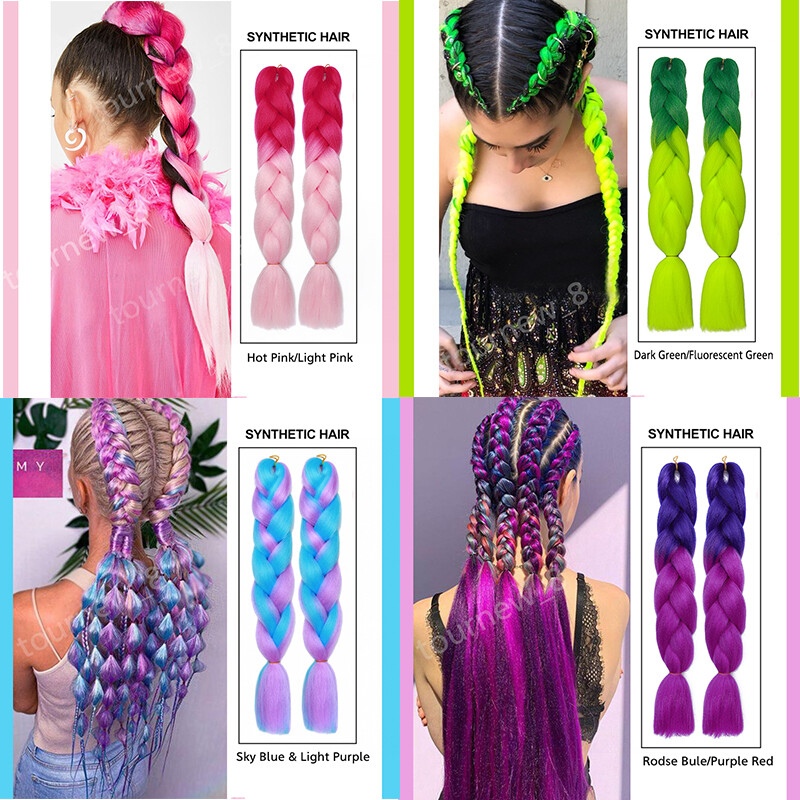 Synthetic Jumbo Braiding Hair Extensions Crochet Long Thick Ponytaill Halloween