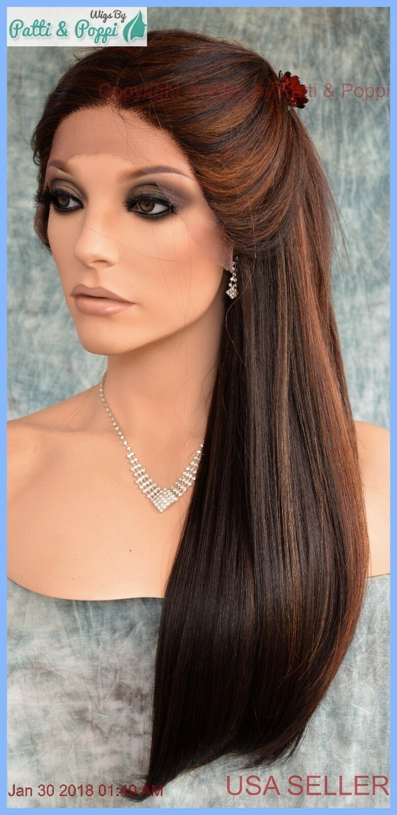 Lace Front Center Part Swiss Lace Wig Long Straight DB4273 *GORGEOUS SEXY 1276