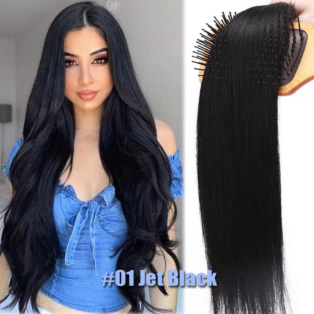 THCIK Double Weft Remy Human Hair Clip In Real Hair Extensions Full Head 8PCS US