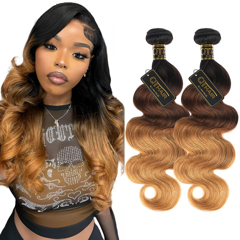 Qthair 18A Grade Ombre Body Wave Hair 2 Bundles 24 24 200G Brazilian Body Wave