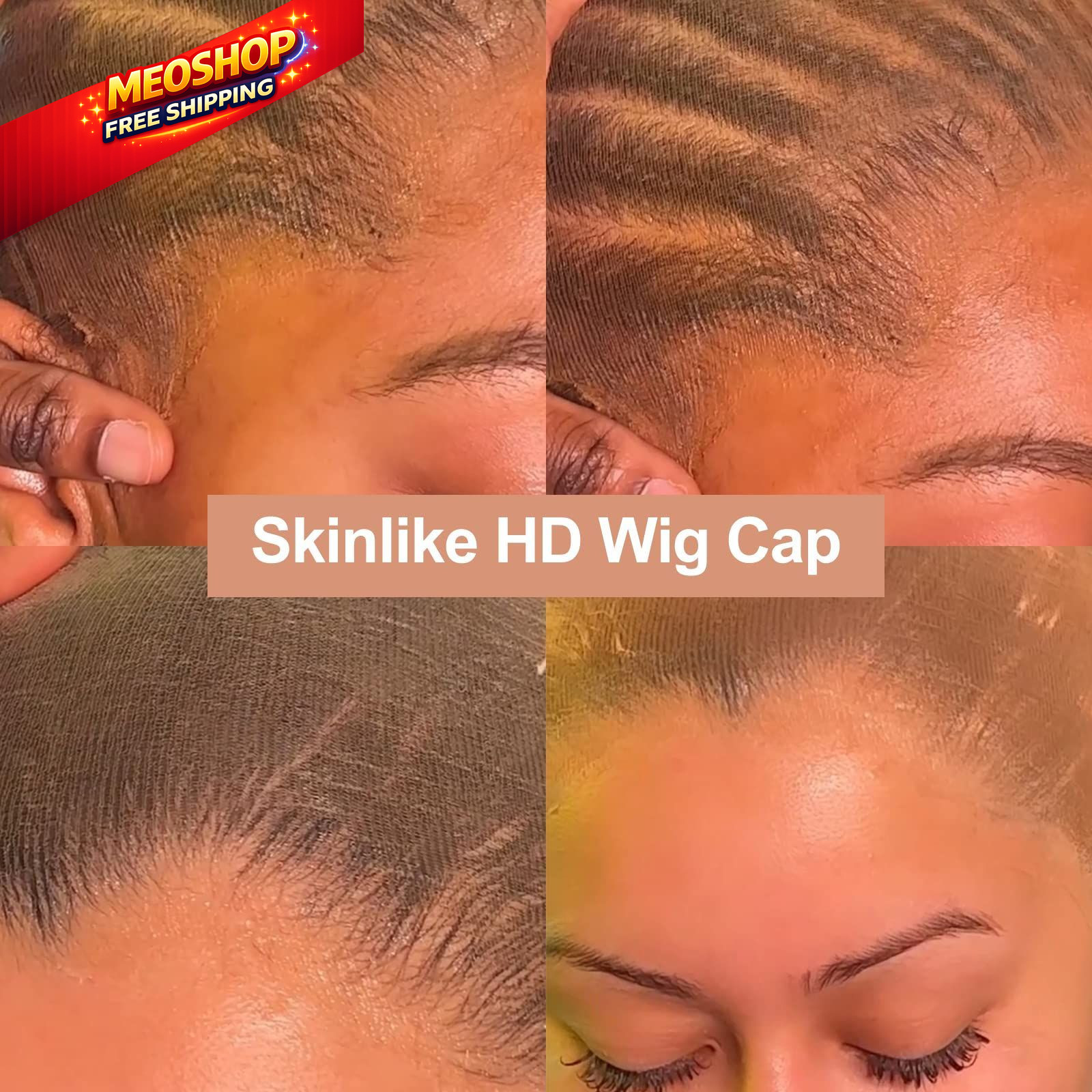 BEEOS Skinlike Real HD Wig Cap for Women, 24 Pieces 24 PCS,