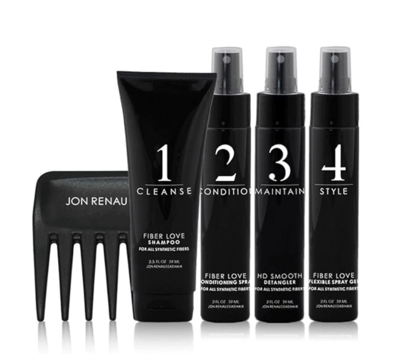 NEW Jon Renau Human Hair Care System 5 Piece Kit For Wigs