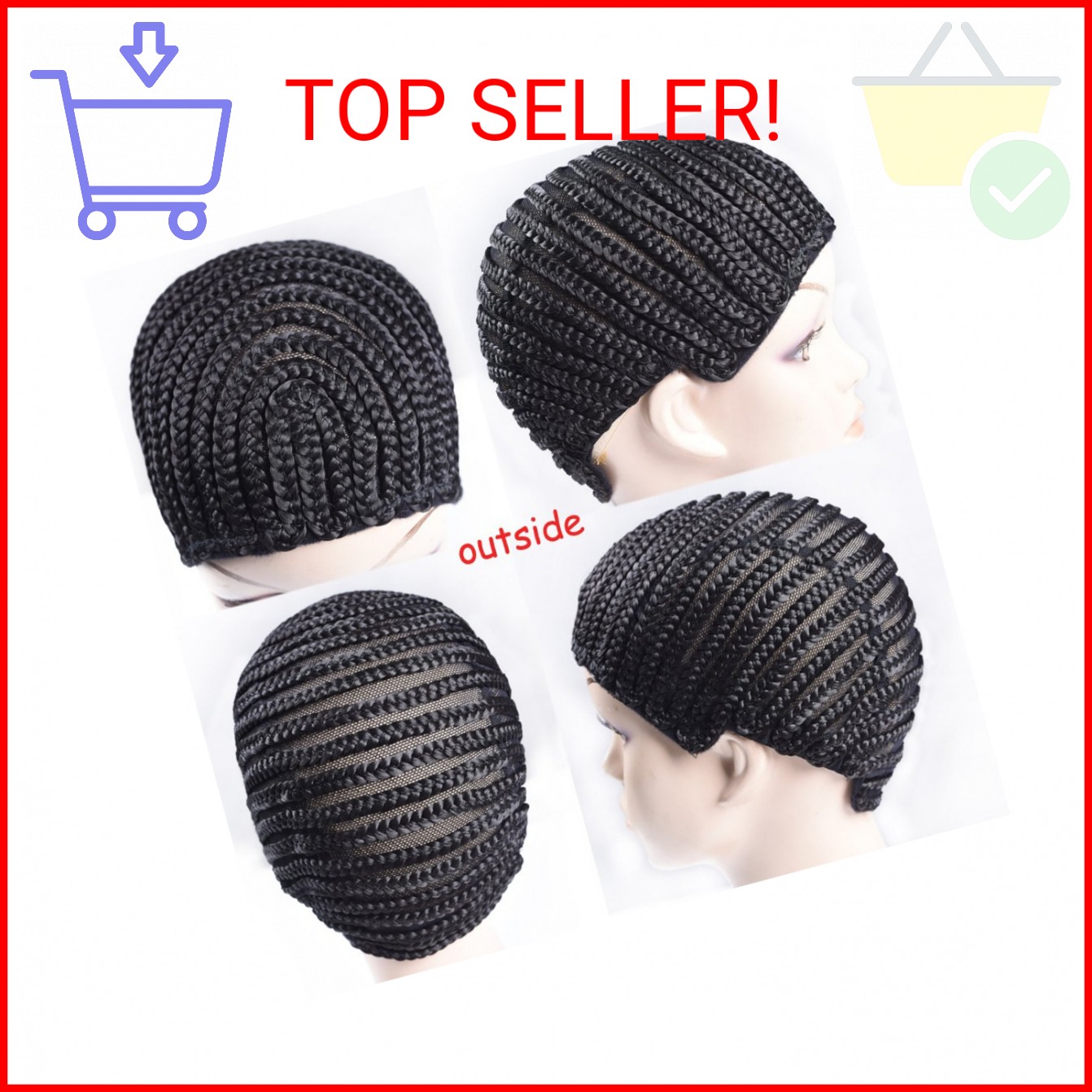 Refined Braided Wig Caps Crotchet Cornrows Cap For Easier Sew In Caps for Making
